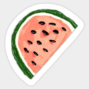 A Slice of Watermelon Doodle Sticker